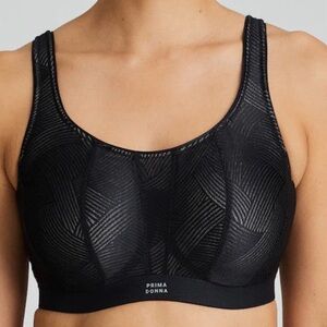 (NWOT) PRIMADONNA Sport sz 38D The Game Underwire Sports Bra in black